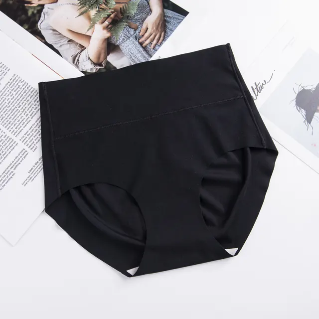 One Piece Seamless Women's High Waist Modal Breathable Briefs Black - Shop at LoveMi