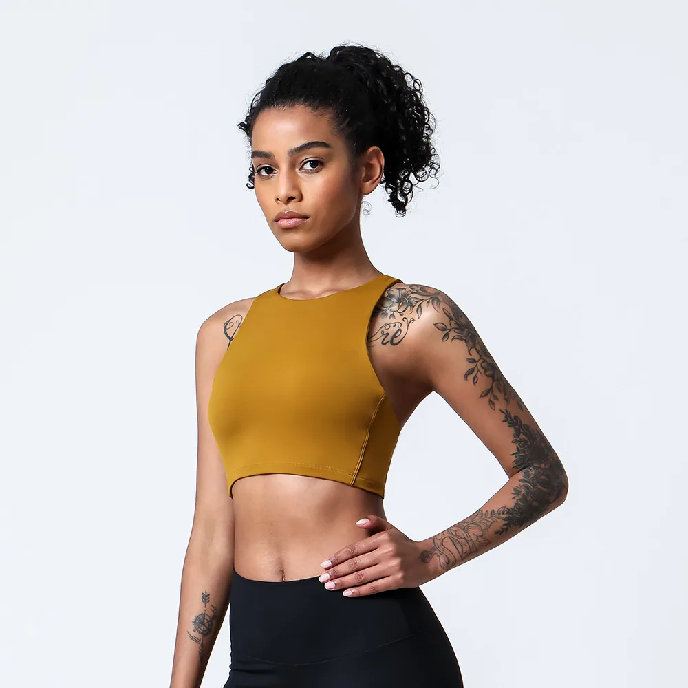 Shockproof Running High Strength Yoga Bra Sports Vest Turmeric L - Shop at LoveMi