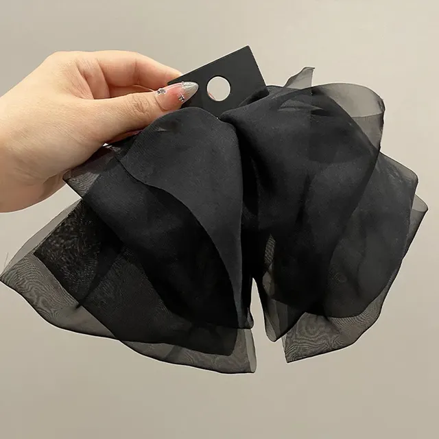 Women's High quality Back Head Hair Accessories With Bow Hairpin Elegant Black H05165 - Shop at LoveMi