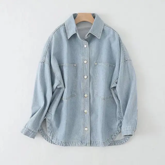 Women's Urban Casual Washed Denim Jacket Denim Blue - Shop at LoveMi