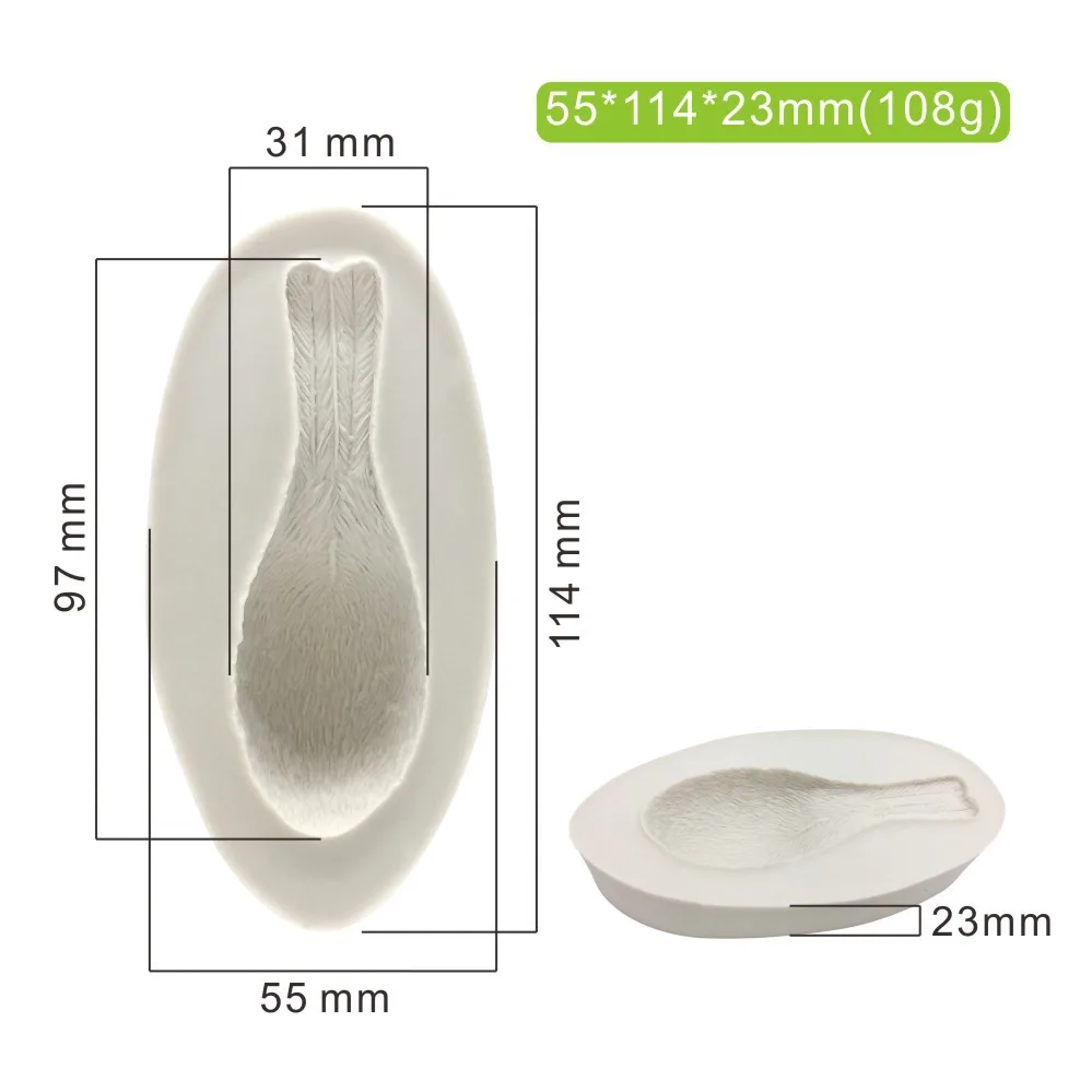 3D Stereo Bird Feather Baking Silicone Mould - Sm610