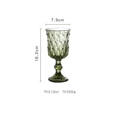 European Style Embossed Colorful Bubble Decorative Wine Glass Green - Shop at LoveMi
