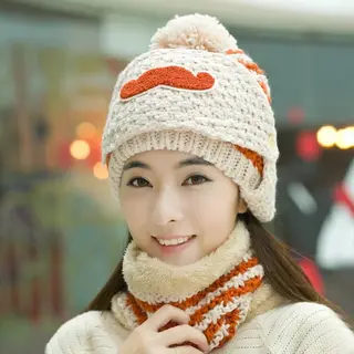 New Winter Women's Caps Funny Knitted Hat - Orange