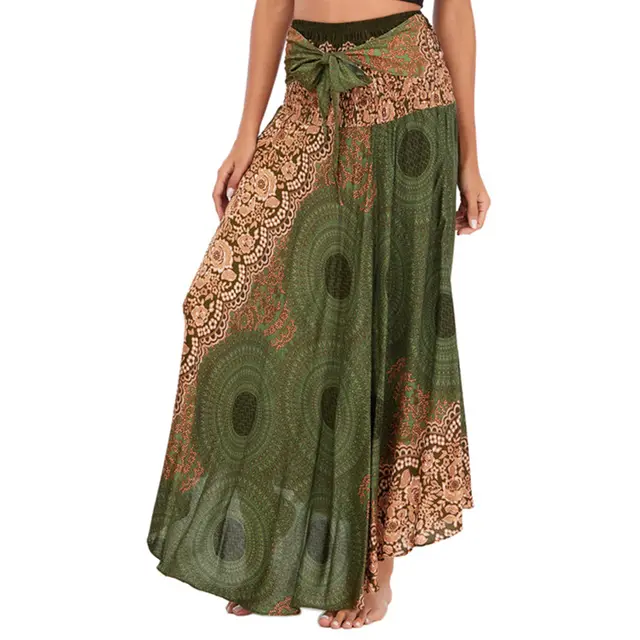Leisure Beach Vacation Two Wear Big Skirt Belly Dance Dark Green - Shop at LoveMi