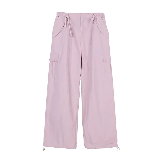 Female Ins Summer Sweet And Cool High Waist Thin Wide Leg Trousers Pink - Shop at LoveMi