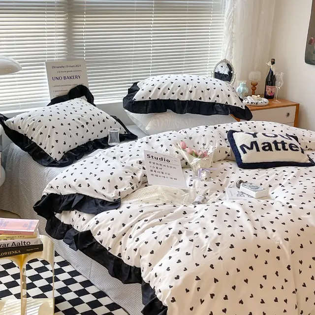 French Light Luxury Princess Cotton Four piece Brown Sugar - Shop at LoveMi