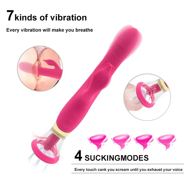 Vibration Automatic Heating Suction Tongue Licker Rose Red - Shop at LoveMi