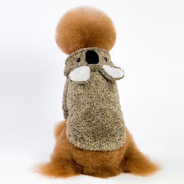 Pet Coral Fleece Thickening Sloth Bear Shaped Dog Clothes Brown - Shop at LoveMi
