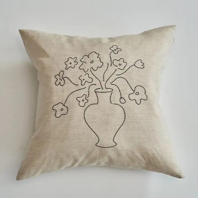 Linen Embroidery Removable And Washable Sofa Living Room Pillow Line Terms - Shop at LoveMi