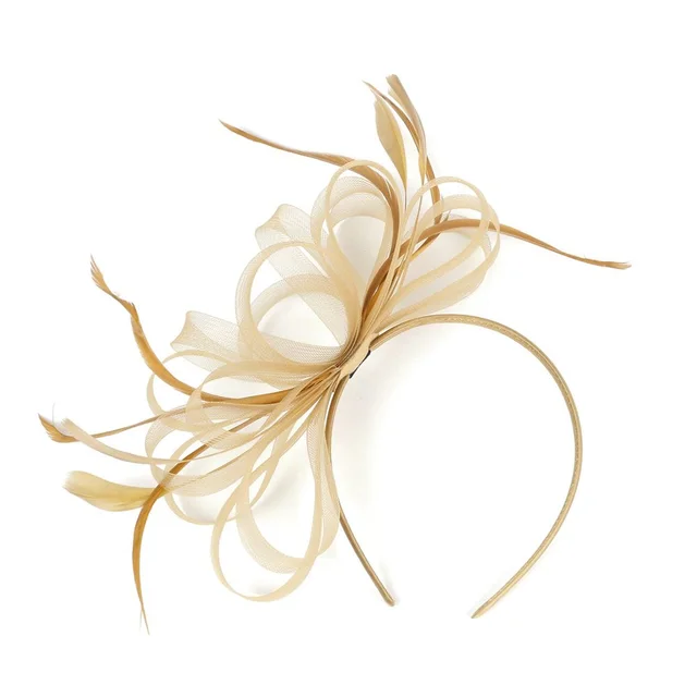 Simple Retro Hairpin Mesh Feather Hair Accessories Gold - Shop at LoveMi