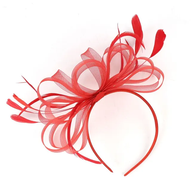 Simple Retro Hairpin Mesh Feather Hair Accessories Red - Shop at LoveMi