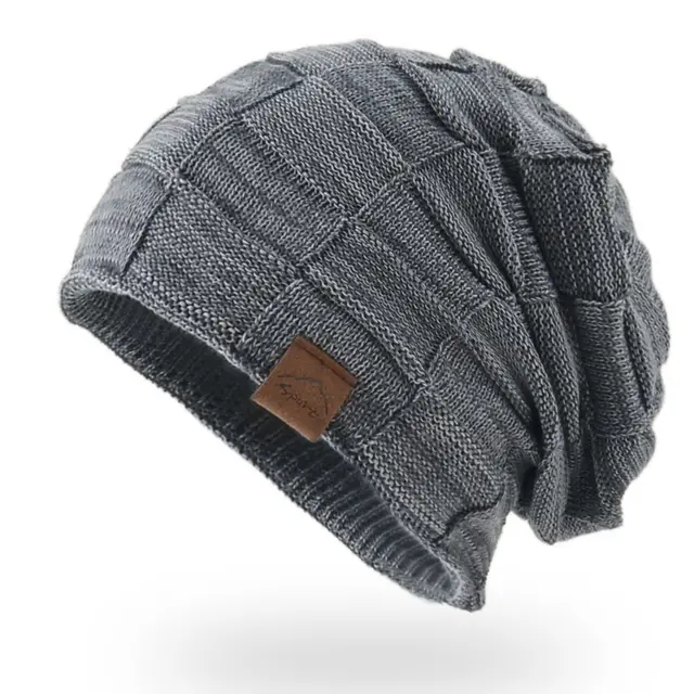 Fleece Mixed Color Versatile Knitted Hat For Warmth Mixed Grey - Shop at LoveMi