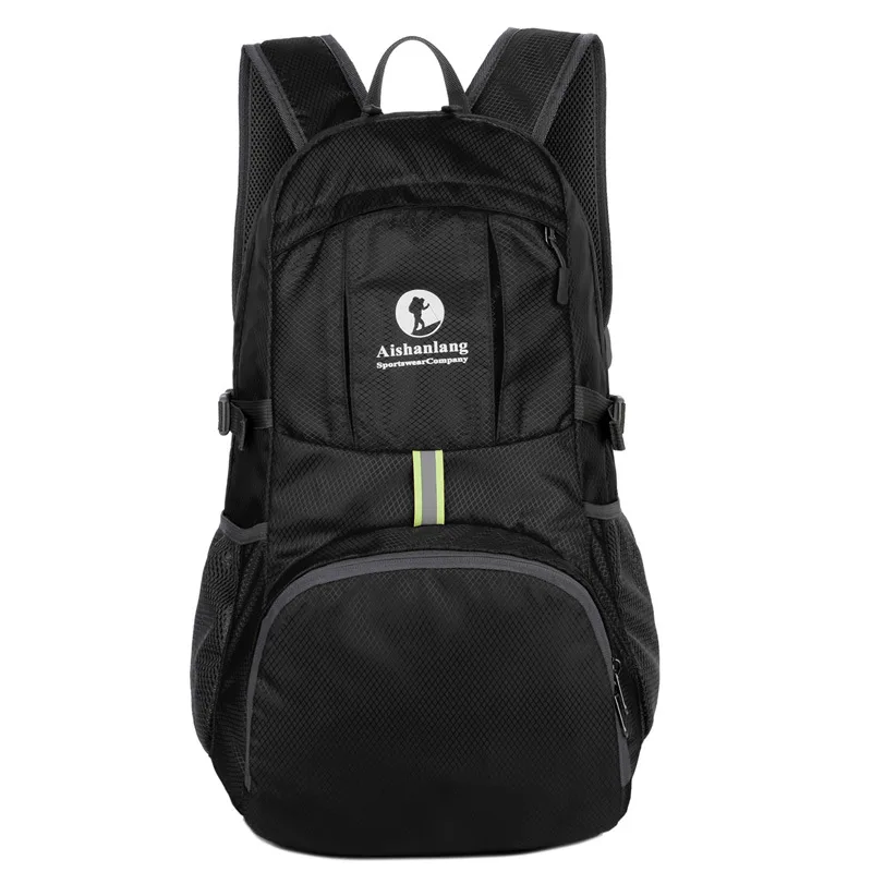Men's And Women's Outdoor Sports Ultra light Waterproof Folding Backpack Black - Shop at LoveMi