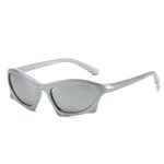 Women's New Modern Retro Geometric Sunglasses - Silver Frame White Mercury