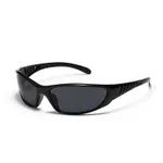 New Colorful Hollow Futuristic Tech Sunglasses - Bright Black