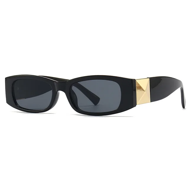 Women's Fashion Small Frame Square Sunglasses - Black