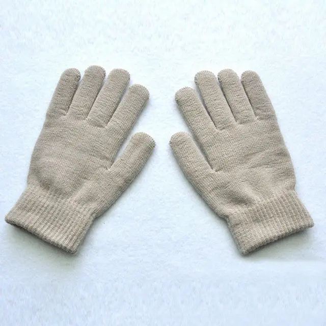 Men's And Women's Knitted Wool Gloves Khaki - Shop at LoveMi