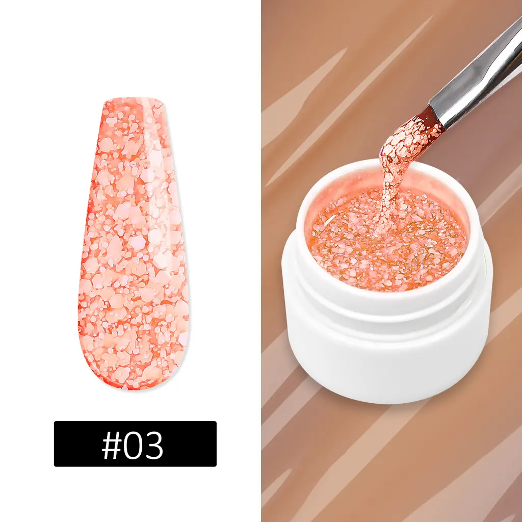 Multicolor Luxury Snowflake Nail Gel Super Shiny - Style3
