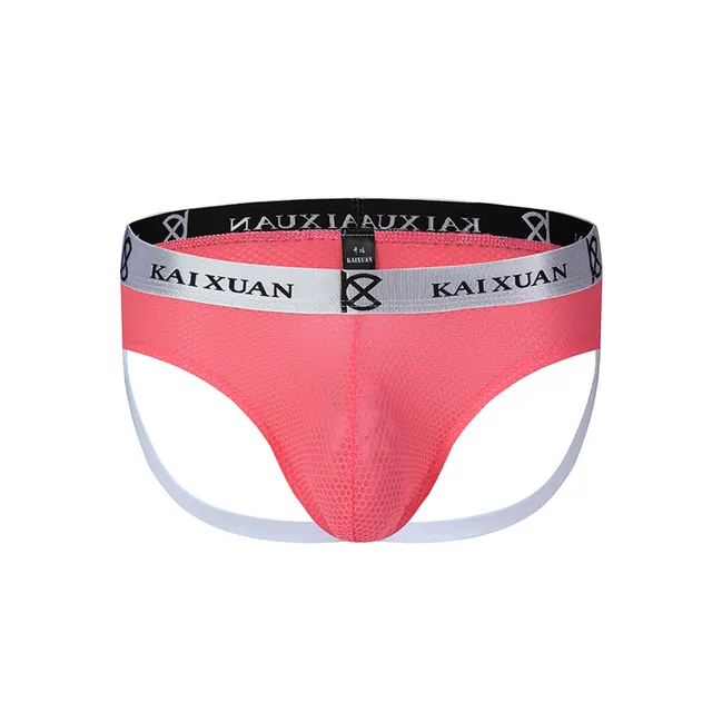 Comfortable Breathable Men's Thong Triangle Low Waist Pink - Shop at LoveMi
