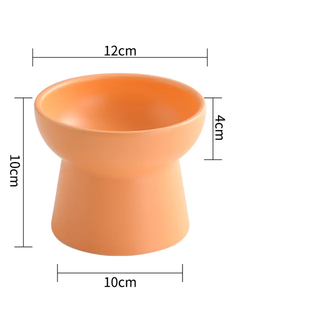 Cat Bowl Ceramic Ice Cream Yogurt Goblet Large Matte Orange - Shop at LoveMi