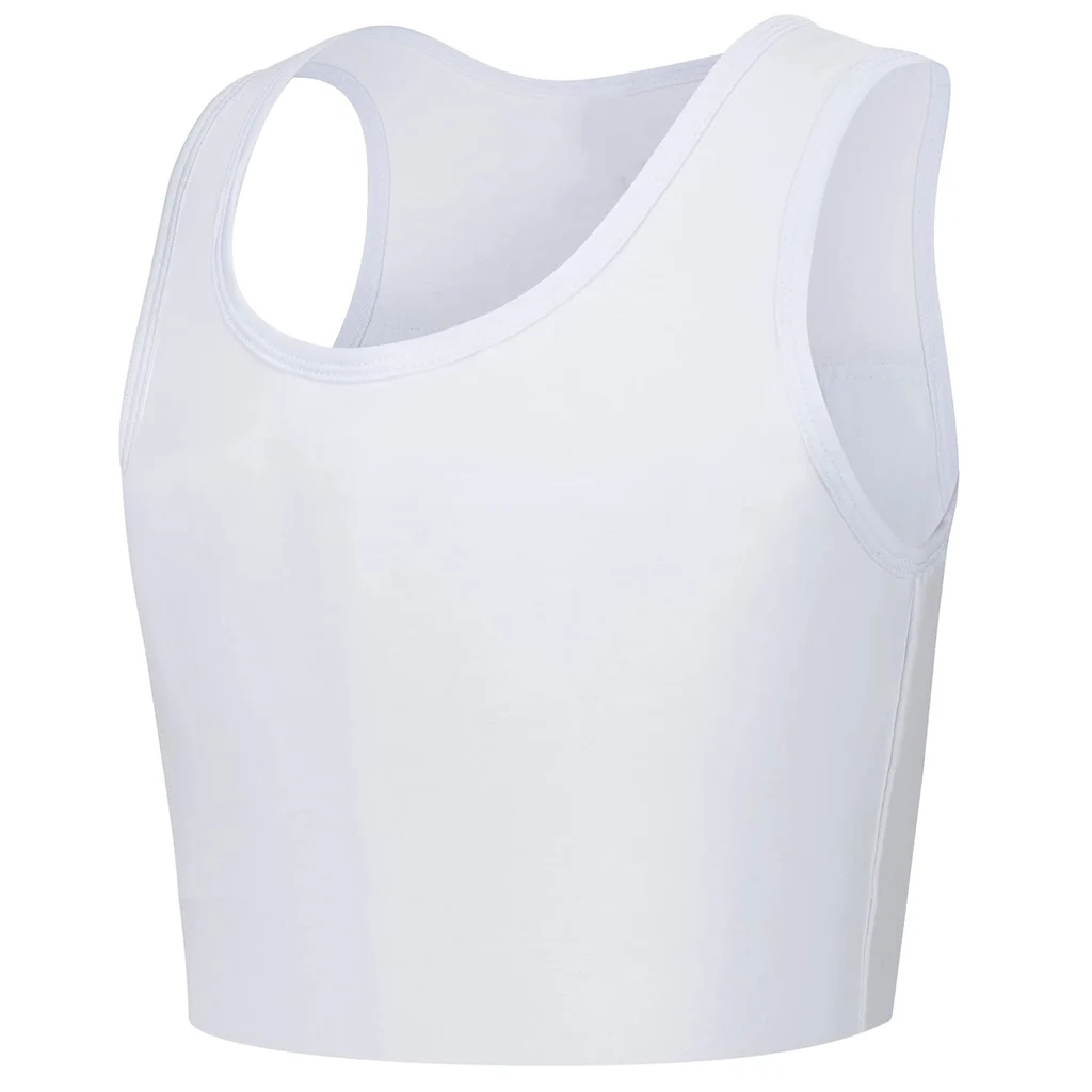 Fashion Summer Yoga Solid Colour Slim Fit Round Neck Camisole Casual Vest - White