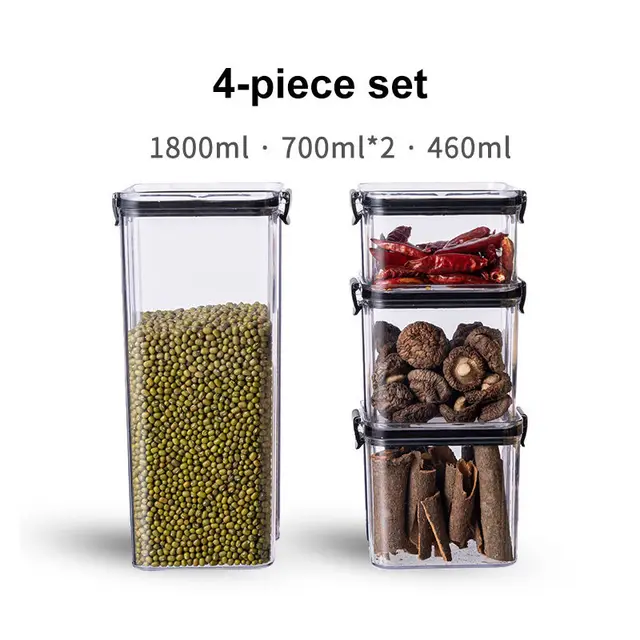 4 Pack Airtight Plastic Grain Containers BPA Free Transparent - Shop at LoveMi