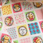 Fabric Printing And Dyeing Cartoon Cotton Floral Print - Pink Square