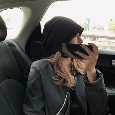 Knitted Net Red Pile Hat Head Scarf Black - Shop at LoveMi