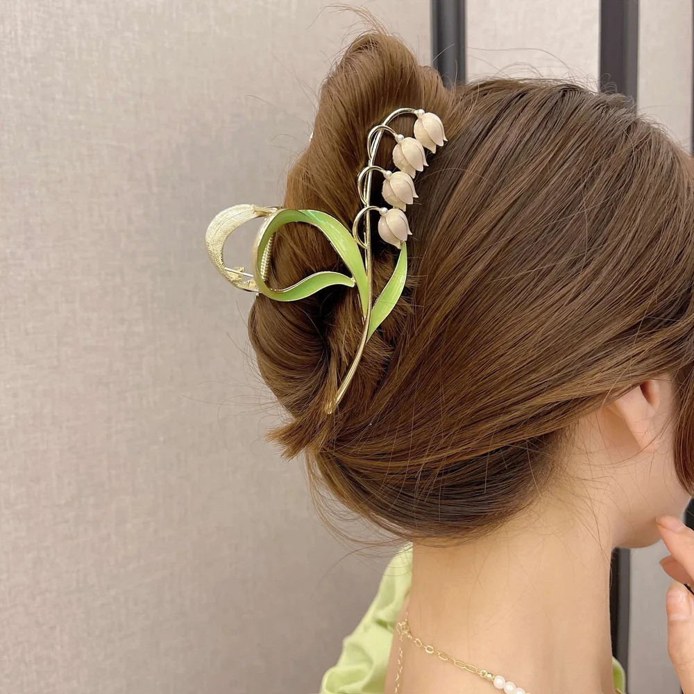 Lily Of The Orchid Simple Versatile Large Women's Zinc Alloy Hair Clip Light Pink - Shop at LoveMi
