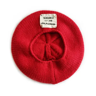 Comfortable Beret Wool Art Cloth Label Embroidered Letters Casual Red - Shop at LoveMi
