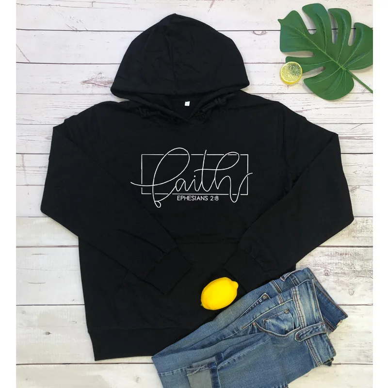 Women's Alphabet Hooded Pocket Sweatshirt Black - Shop at LoveMi