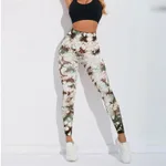 Tie-Dye Seamless High-Rise Sports Leggings - Green Brown White