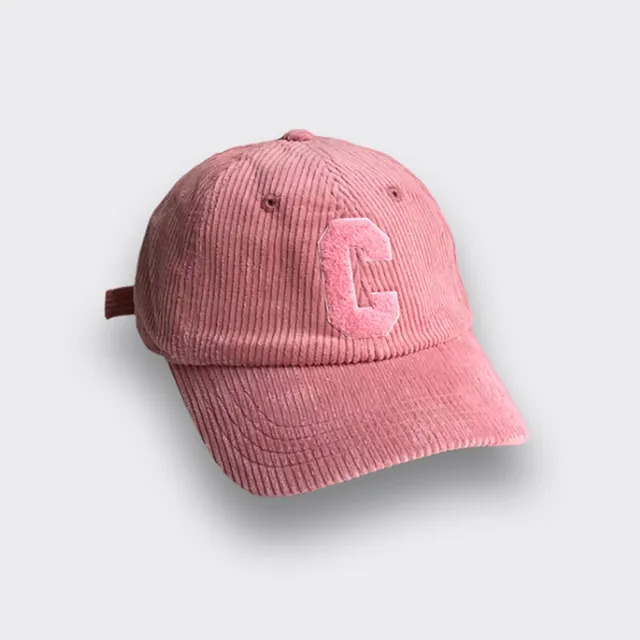 Fashion C Letter Corduroy Baseball Hat Pink - Shop at LoveMi