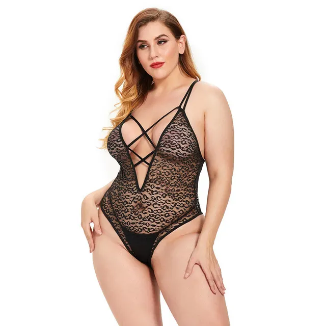 Lingerie Fat Woman Plus Size Lace Pajamas Black - Shop at LoveMi