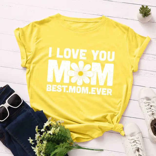 Women's Loose Round Neck Short Sleeve Cotton T Shirt Yellow - Shop at LoveMi