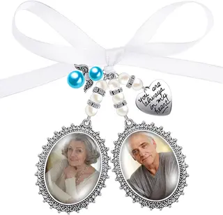 Bow Knot Pearl Heart Photo Pendant - 2Style