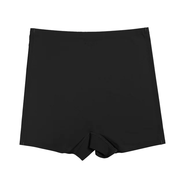 Non curling Pure Cotton Crotch Ice Silk Seamless Underwear Black - Shop at LoveMi
