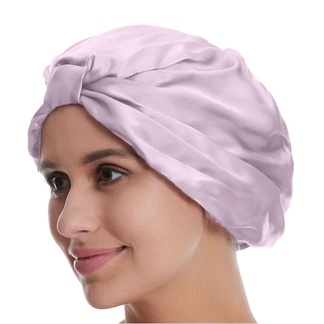 Europe And America Silk Nightcap Print Conditioner Light Pink - Shop at LoveMi