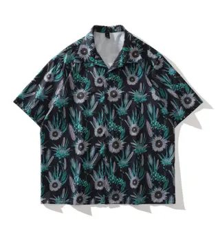 High Street Retro Dark Design Short Sleeve Shirt - 419Color