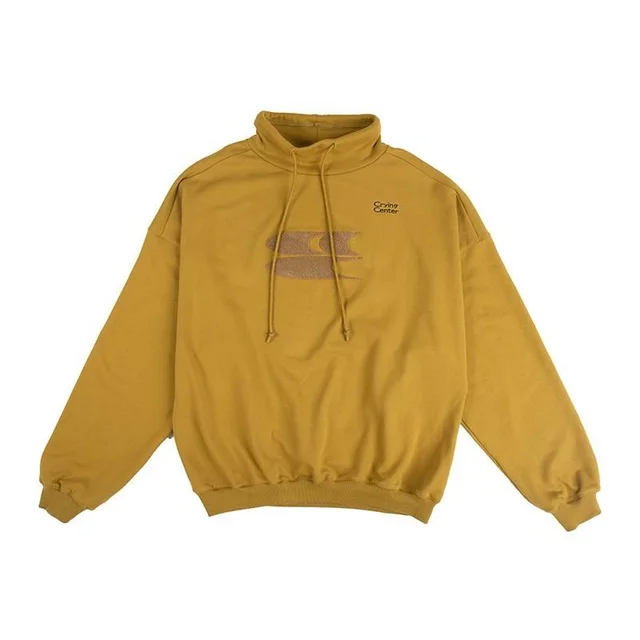 Unisex Casual Turtleneck Loose Drop Sweatshirt Yellow - Shop at LoveMi