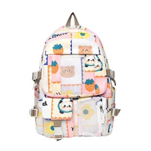 Cute Cartoon Doodle Illustration Schoolbag Girl Pink - Shop at LoveMi