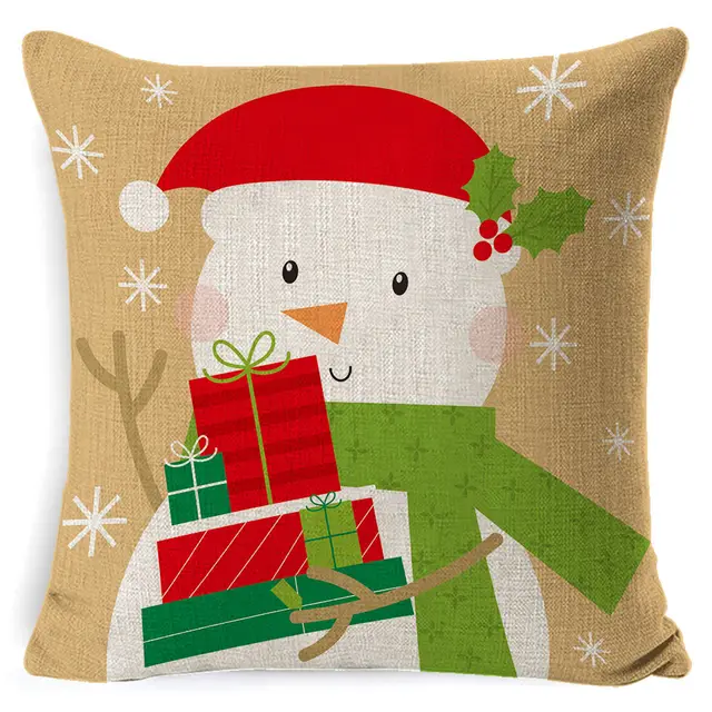 Christmas Pillow Cover New Linen Super Soft And Short Plush Cushion Seat Cushion Bz0988 12 - Shop at LoveMi