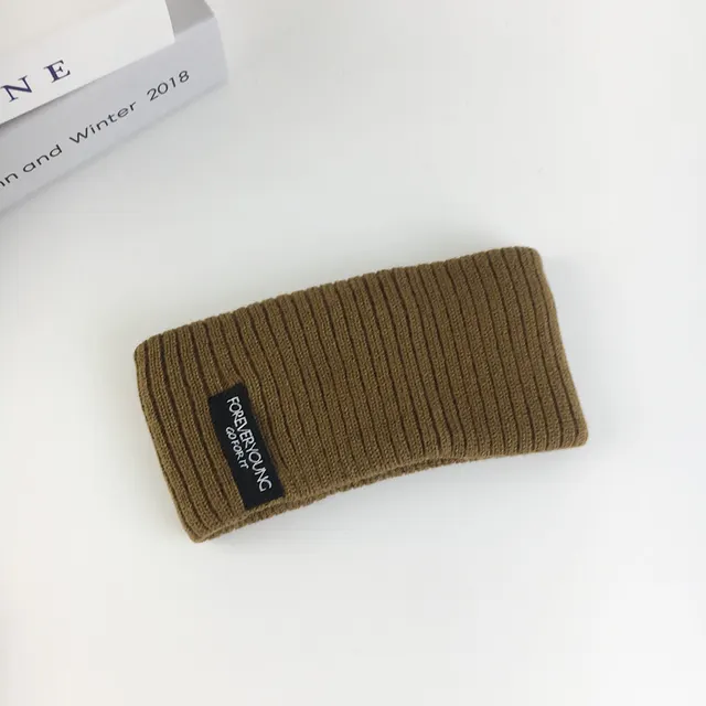 Women's Personalized Label Elastic Knitted Headband Coffee - Shop at LoveMi