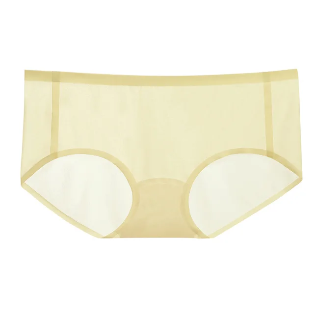 Women's Fashion Breathable Ice Silk Seamless Panties Yellow - Shop at LoveMi