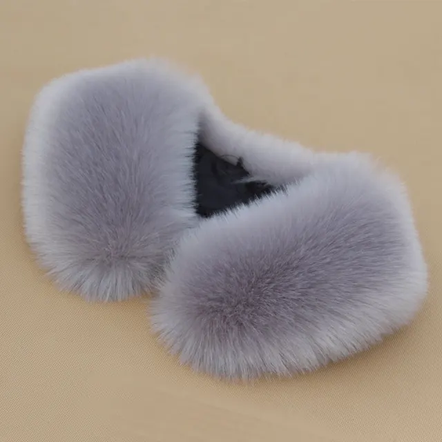 New Fur Collar Faux Fur Scarf All Match Grey - Shop at LoveMi