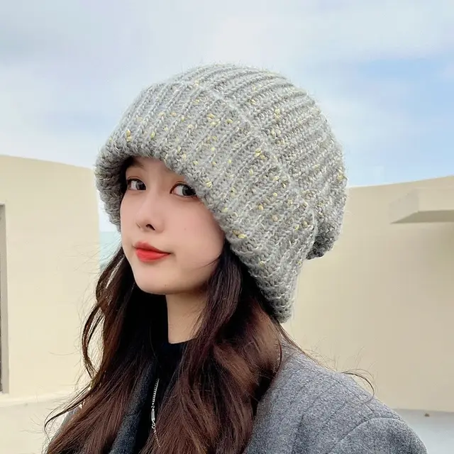 Women's Thick Knit Winter Hat, Gray Grey - Shop at LoveMi