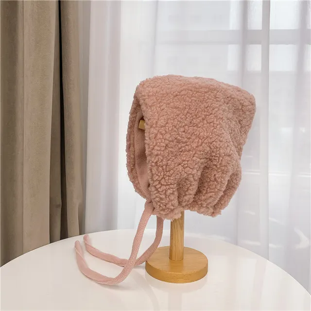 Women's Fashion Temperament Warm Lace Up Windproof Hat Pink - Shop at LoveMi