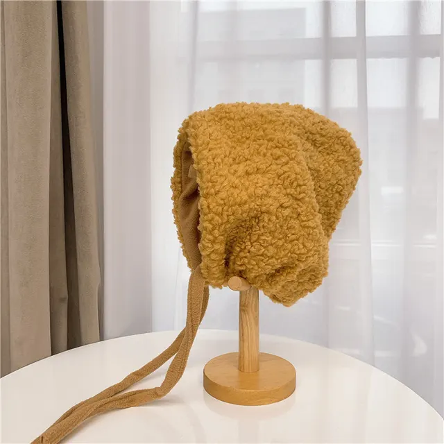 Women's Fashion Temperament Warm Lace Up Windproof Hat Yellow - Shop at LoveMi