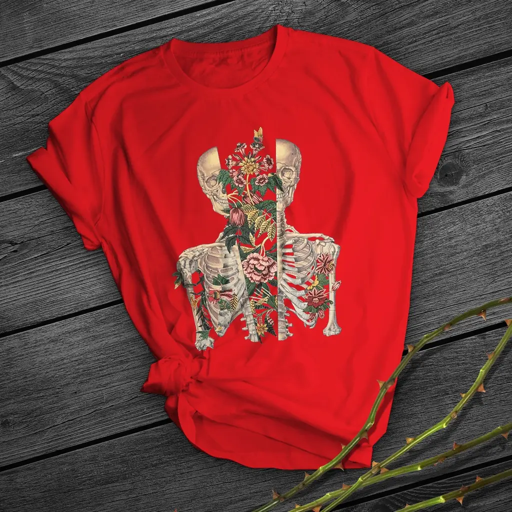 Alive Print Short Sleeves On Inner T-shirt - Red