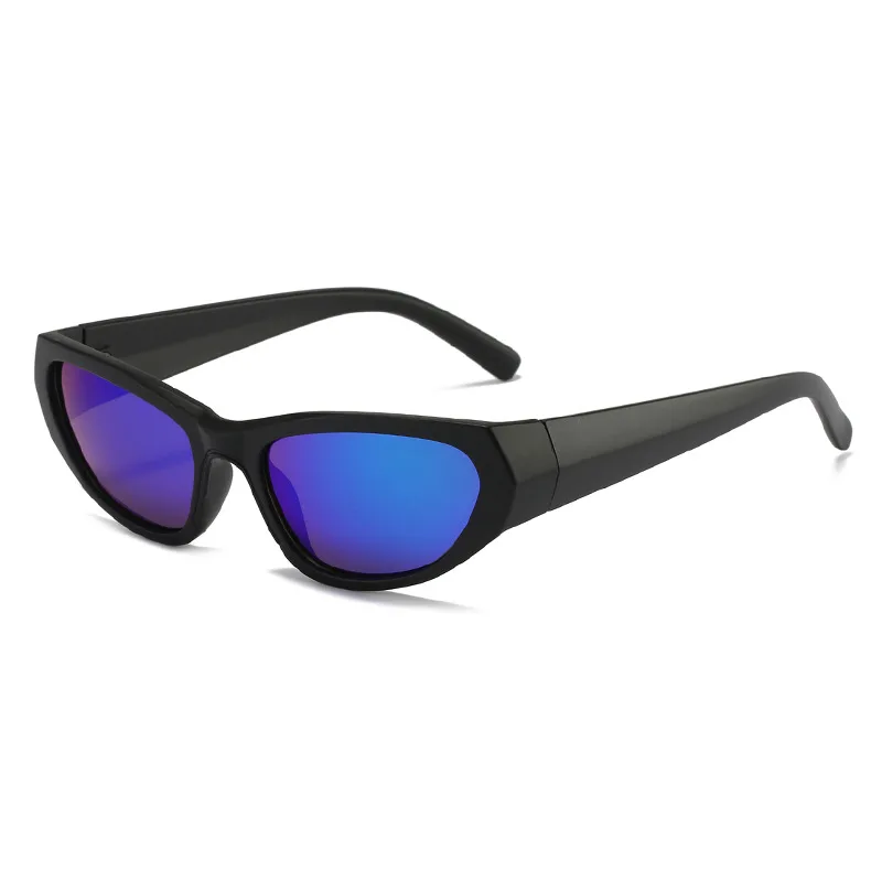 Outdoor Fashion Cycling Sports Glasses - Black Frame Blue Mercury
